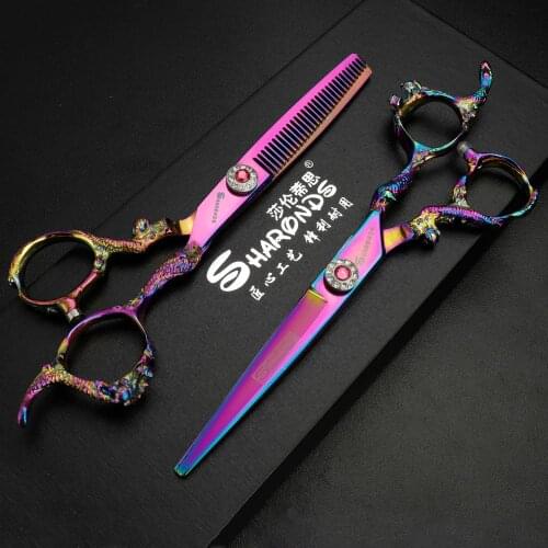Scissors set 6-inch hairdressing scissors for barbers, cutting professional hairdressing scissors and thinning scissors