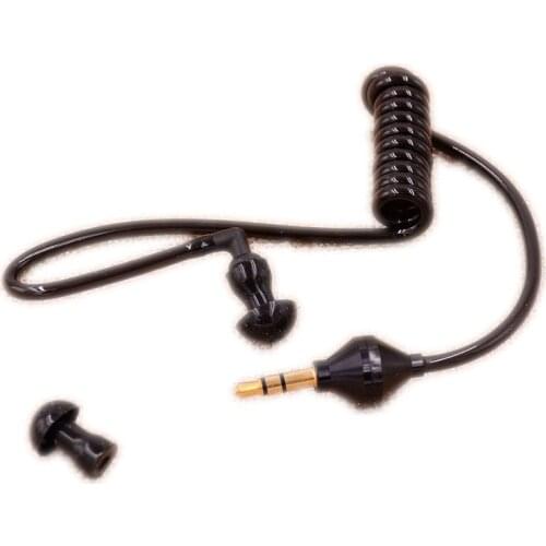 3.5mm In Ear Anti-radiation Earphone Air Tube Stereo Mono Earphone Flexible Monaural Black In-earbuds