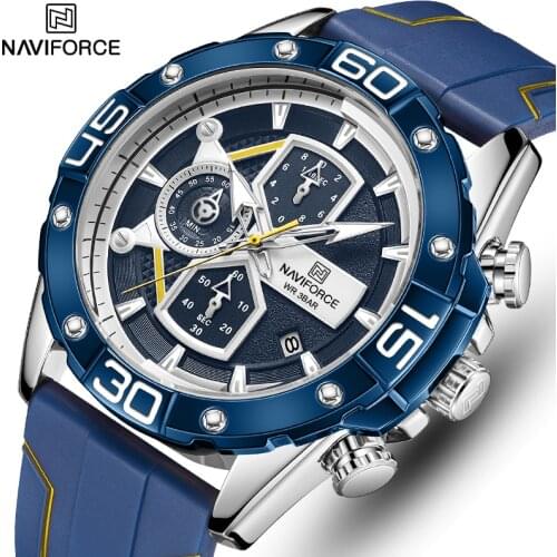 NAVIFORCE New Fashion Watches for Men Top Luxury Brand Chronograph Quartz Men’s Watch Leather Waterproof Sports Male Clock