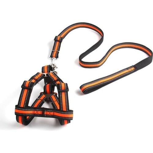 Nylon Dog Pet Puppy Cat Adjustable Harness with Lead Leash Toys Outdoor Walking Leash Chain Collars Interactive Toy Dog Collars