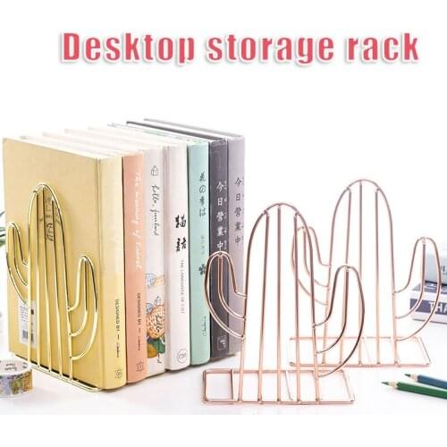 New 2pcs Metal Bookends Plant Shaped Book Support Stand Book Supports For Shelf and Desk Creative Household Bookends PI669