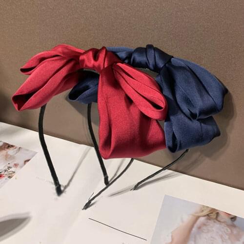 Korean Fashion Women Hairband Bows Satin Headband Women Girls Hair Head Hoop Hair Accessories For Girls Hairbands Headwear