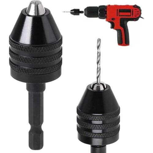 1/4" Keyless Drill Bit Chuck Adapter Converter Quick Change 0.8-8mm Hex Shank