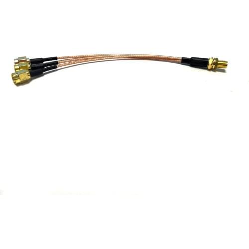 SMA female nut to 3x SMA male 1 in 3 splitter pigtail cable RG178 15cm long for wireless modem NEW