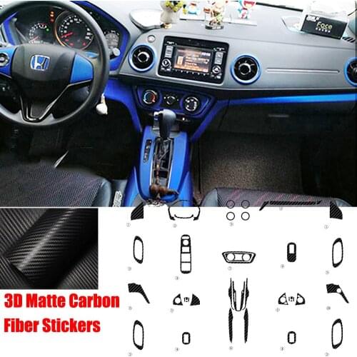 Full Set Interior Carbon Fiber Center Console Durable Wrap Protector Vinyl Decoration Sticker For Honda XRV XR-V