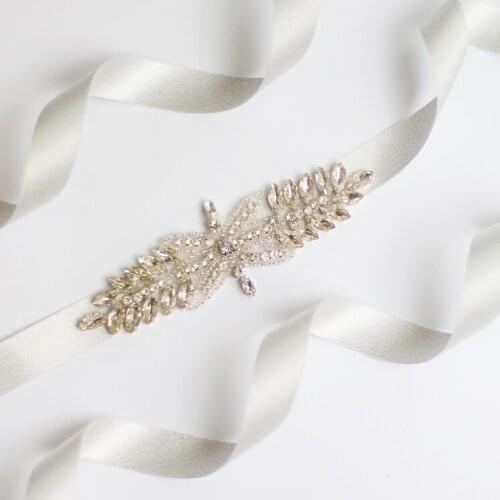 Bridal dresses belt, wedding Sash, luxury diamond crystal Bride 's Sash, White ivory coral wedding belts & sashes, Mini style