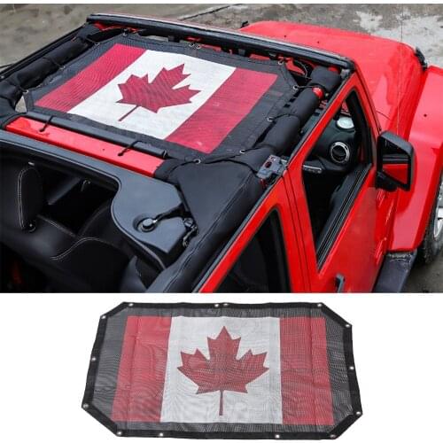 Sun Shade Screen Top Cover UV Ray Mesh For Jeep Wrangler Jk 07-17 2Door