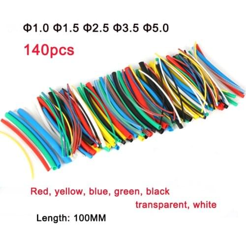 140pcs/Lot Heat shrink tube Shrink wrapping Insulation Sleeving, protected wire cable Thermoresistant tube DIY Assorted kit