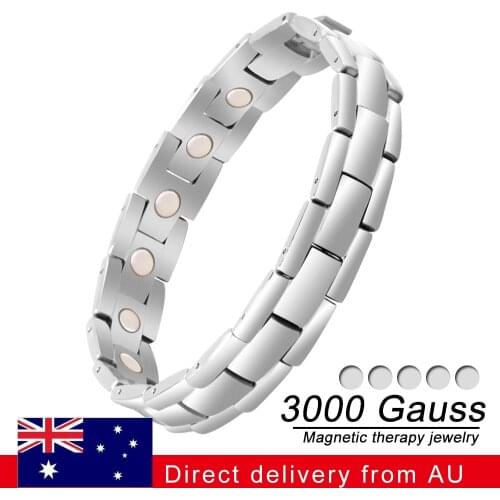 Titanium Magnetic Therapy Bracelet Pain Relief Arthritis Carpal Tunnel with Adjus mens charm bracelet classic paragraph