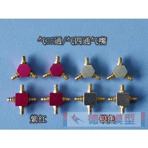 Three way connection nozzle and four-way connection nozzle for rc turbine plane