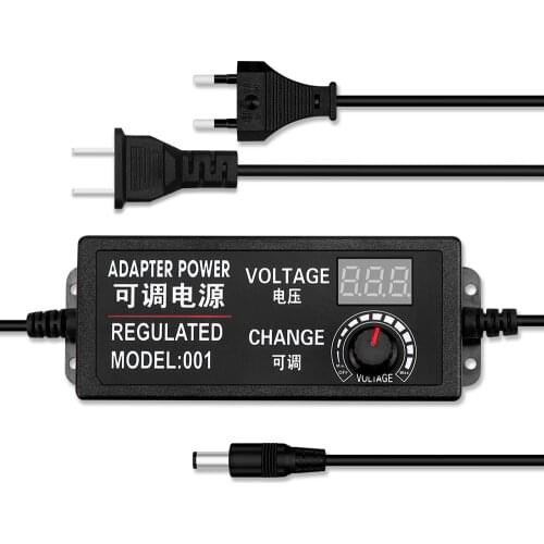 Adjustable Power Adapter AC to DC 3V-12V 3V-24V 9V-24V Universal Charger, Voltage Regulated Power Supply with Display Screen