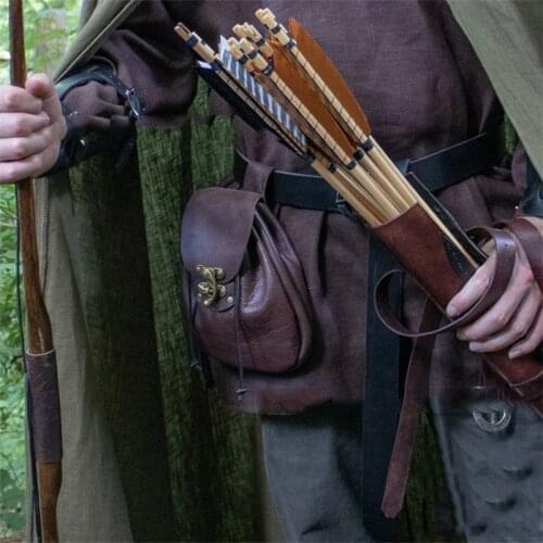 Medieval Renaissance Vintage Men Knight PU Leather Belt Bags Women Elf Outdoor Waist Pendant Mountaineer Package Coin Purse