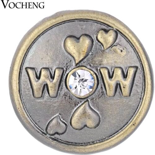 Vocheng Snap Charms Love Mom Inlaid Crystal 18mm Bronze Metal Charms Vn-1340