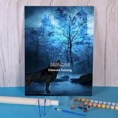 Wolf Animal Painting By Numbers Kit Oil Paints 50*70 Canvas Pictures Loft Wall Picture For Children Wall Handicraft