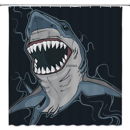Bathroom Shower Curtains Waterproof Bath Curtain Animals Shark Movie Print 3d Polyester Fabric Screen cortinas de bano