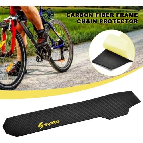 Bicycle Chain Protector Black Carbon Fiber Cycling Frame Chain Stay Posted Protector MTB Chain Care Guard Cover Bike Accessories
