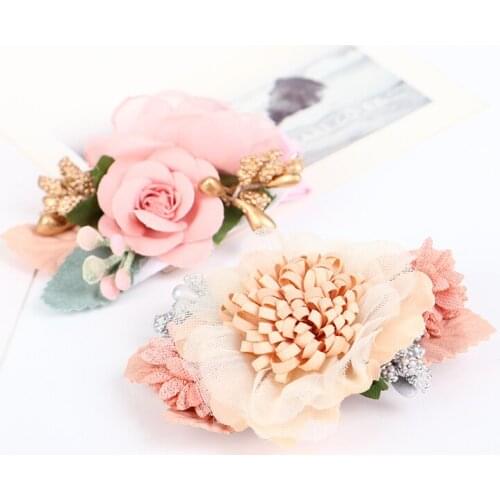 Floral Hair Clips For Hair Women Boho Hairpins Artificial Flower Barrettes Hair Bows Bride Girls Hair Accessories