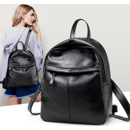 Women Backpack Leisure Faux Leather Large Capacity Adjustable Straps Woman Travel Bag Backpack smooth zipper closure Bags 2021