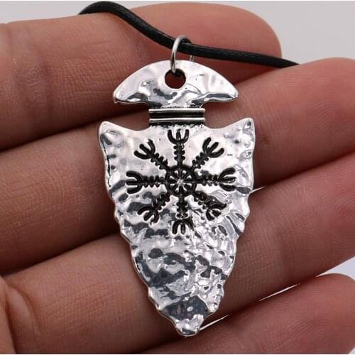 Vlking rune jewelry Vegvisir Rune Pendant Compass Triangle Necklace 2020