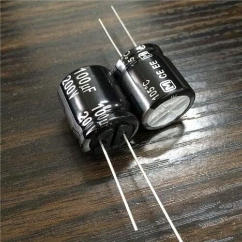 10pcs 100uF 200V EE Series 18x20mm High ripple current 200V100uF Aluminum Electrolytic capacitor