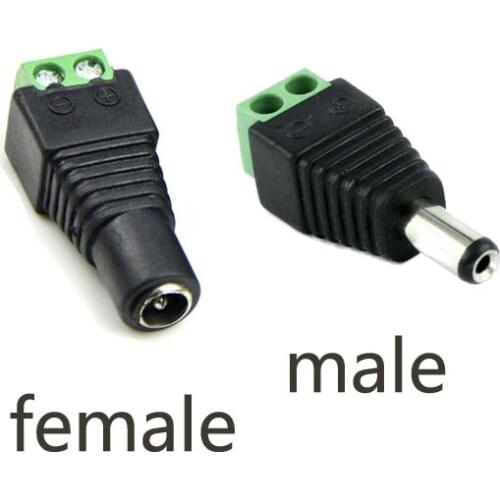 100pcs male / female DC Power Plug Connector 2.1 X 5.5mm DC Plug Adapter, DC plug for LED strip or Security Camera System