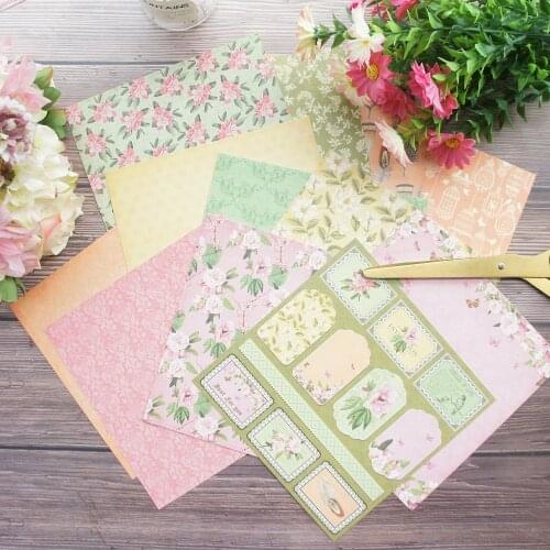 24 sheets DIY 12 style 15.2*15.2cm Spring Garden theme craft paper as scrapbooking creative paper DIY handmade gift use