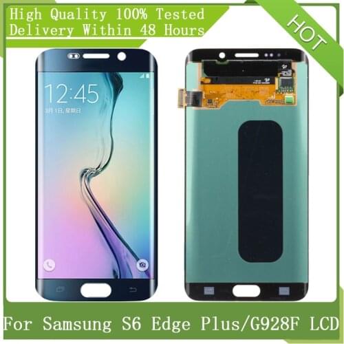 5.7“ Super AMOLED For SAMSUNG Galaxy S6 Edge Plus G928 G928F LCD Display Touch Digitizer Assembly With Frame Replacement Parts