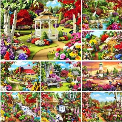 5D Diy Diamond Painting Home Decoration Full Drill Embroidery Garden Flowers Pictures Mosaic Cross Stitch Art Kits Handmade Gift