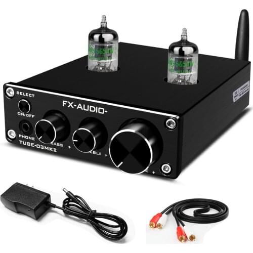 FX-AUDIO Bluetooth 5.0 Receiver GE5654 Vacuum Tube Preamp Stereo HiFi DAC and Headphone Amplifier with Bass&Treble Control