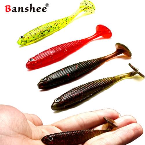 Banshee 3.7g/ 80mm Plastic Fishing Worm Bass Fishing Lures Artificial Baits Soft Stickbaits for Alabama Rig 8pcs/lot