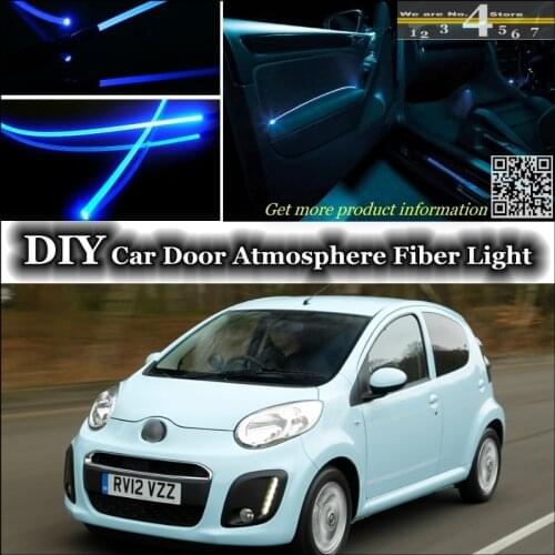 For Citroen C1 interior Ambient Light Tuning Atmosphere Fiber Optic Band Lights Inside Door Panel illumination (Not EL light)