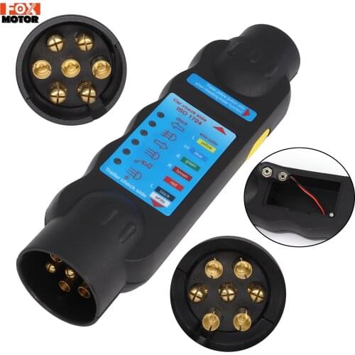 European 7 Pin 12V Trailer Socket Tester High Quality Wiring Circuit Light Test Tool Truck Accessories Car Circuit Testing Tools