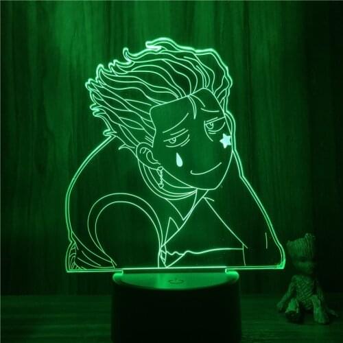 Anime Hunter X Hunter Hisoka Cute Q Action Figure 3D Nightlight 7 Colors Touch Optical Illusion Table Lamp Gift Decor Model