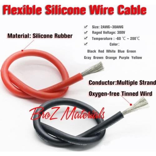 18AWG Flexible Silicone Wire Cable Soft High Temperature Tinned copper UL VW-1