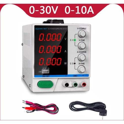 DC Laboratory Power Supply PS-3010DF 4 Digit Display 30V 10A Adjustable USB Charging Repair Switching Regulated Power Supply