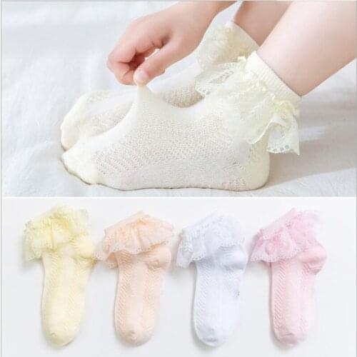 Summer Women Lace Socks Cute Lolita Girls Ruffles Short Ankle Socks Candy Color Kawaii Frilly Sock 2021 Mesh Sock
