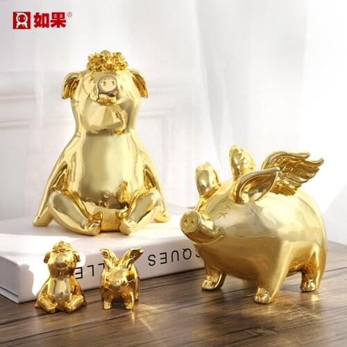 Fashion Little Golden Pig Piggy Bank Piggy Bank Decoration Creative Personality Cute Cartoon Child Piggy Bank Girl Gift