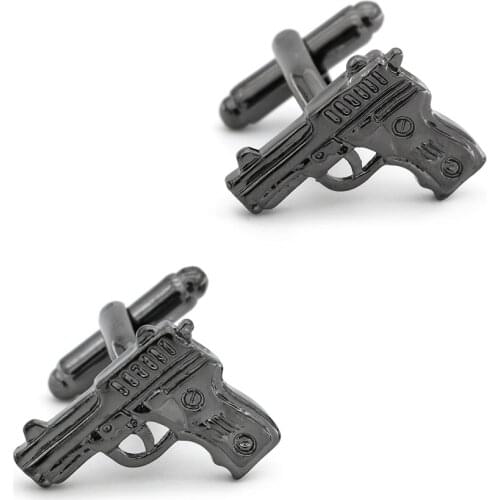 Mens Gun Cuff Link Copper Material Gunblack Color