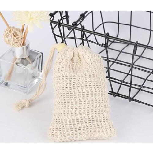 Soap Wooden Beads Rub-free Cleanser Massage Cotton And Linen Foaming Net Bag