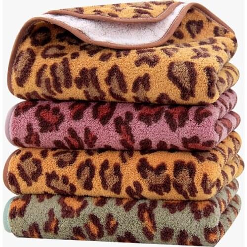 2pcs/set New Leopard Coral Fleece Hand Face Towel Set Soft Comfortable Absorbent Household Adult Facial Wash Towel Bathroom