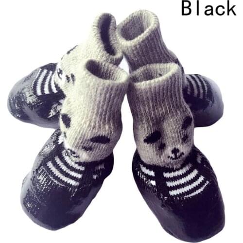4pcs/set S M L Size Cotton Rubber Pet Dog Shoes Waterproof Non-slip Dog Rain Snow Boots Socks Footwear For Puppy Small Cats Dogs