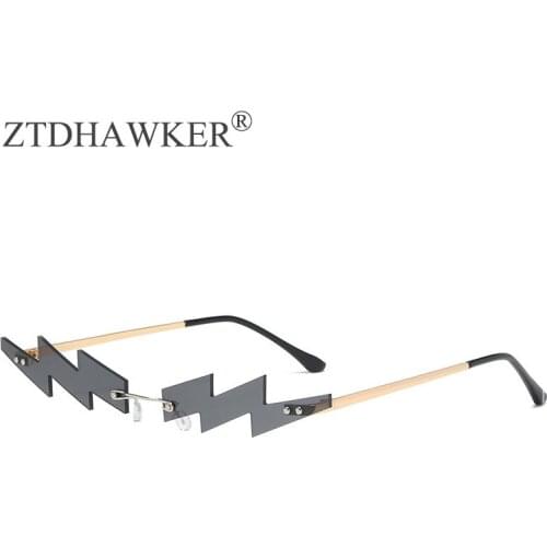 New Personality Frameless Punk Sunglasses Men and Women Eyeglasses Hipster Retro Street Photography Glasses