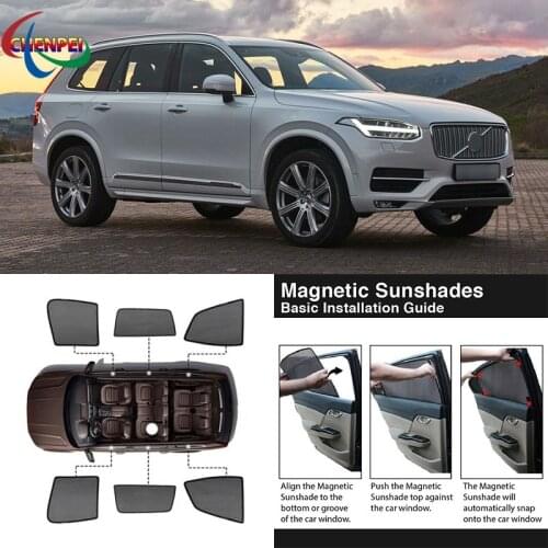 For Volvo XC90 Car Full Side Windows Magnetic Sun Shade UV Protection Ray Blocking Mesh Visor Car Decoration Accessories