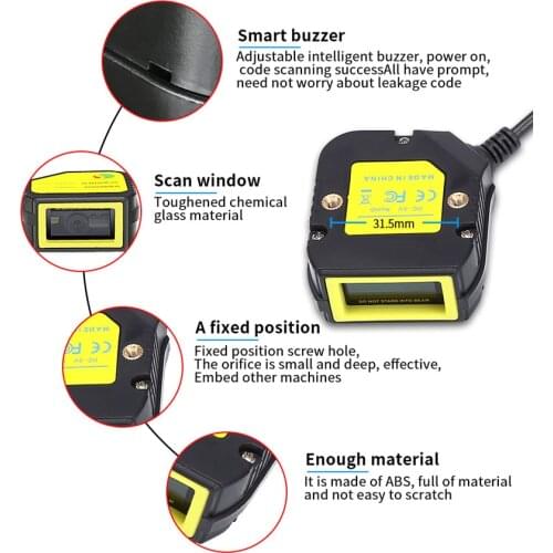 Factory direct sales New wired Scan Module QR Scan Head Module Fixed Scan Engine USB/Serial TTLsupport scanning screen1D 2D code
