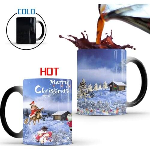 Merry Christmas Magic Mug Temperature Color Changing Mugs Heat Sensitive Coffee Cup Xmas Gifts