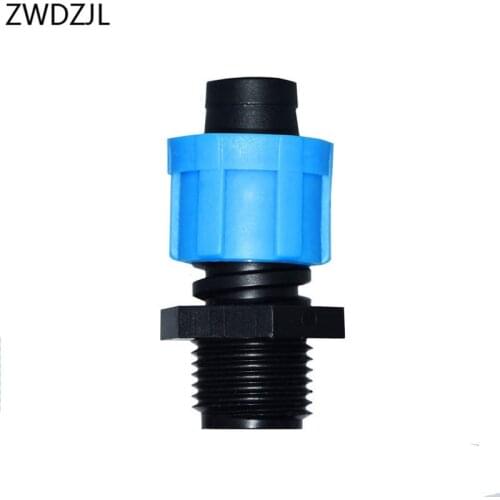 Garden drip tape male 1/2" to the 16mm Lock Valve Drip Tape Connector 5/8 Drip Irrigation Watering Soft Hose Tap joint 4pcs