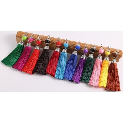5pcs 11.5cm Multi colors Tassel Fringe with Lobster Clasp DIY Earrings Tassel Jewelry Accessories Decorative Tassel Fringe