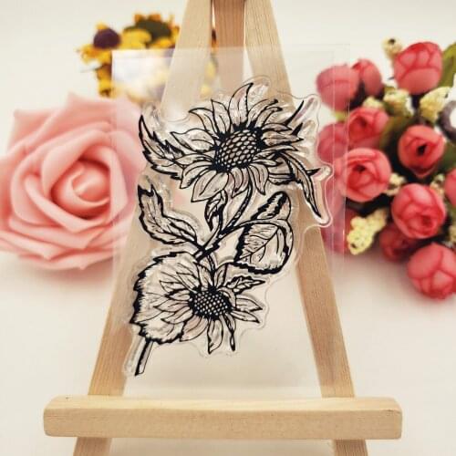 PANFELOU 6*9cm Sunflower Transparent Clear stamps Silicone Stamp/Seal DIY scrapbooking/photo album 11*16cm clear stamp sheets