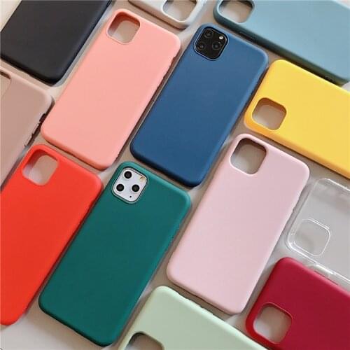 Candy Silicone Phone Case For iPhone 12 Mini 11 Pro X XR XS Max 8 7 6 6S Plus SE 2020 5S Matte Soft Tpu Back Cover Fundas Coque