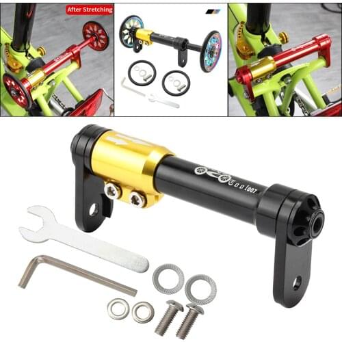 Folding Bike Easy Wheel Extension Rod Outdoor Sports Cycling Easy Wheels Telescopic Bar for Brompton Bicycles Rear Racks